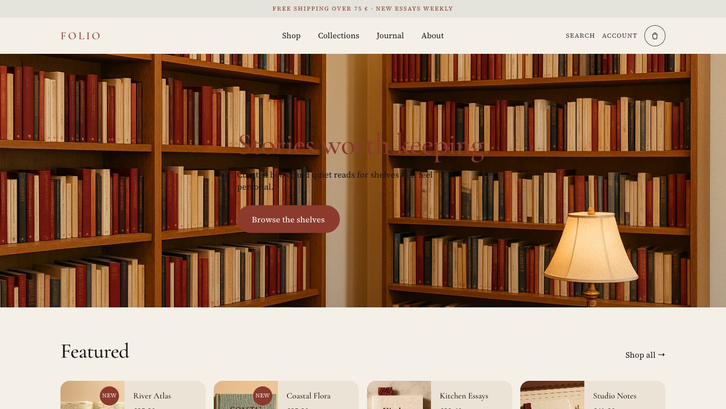 Preview of the Folio theme
