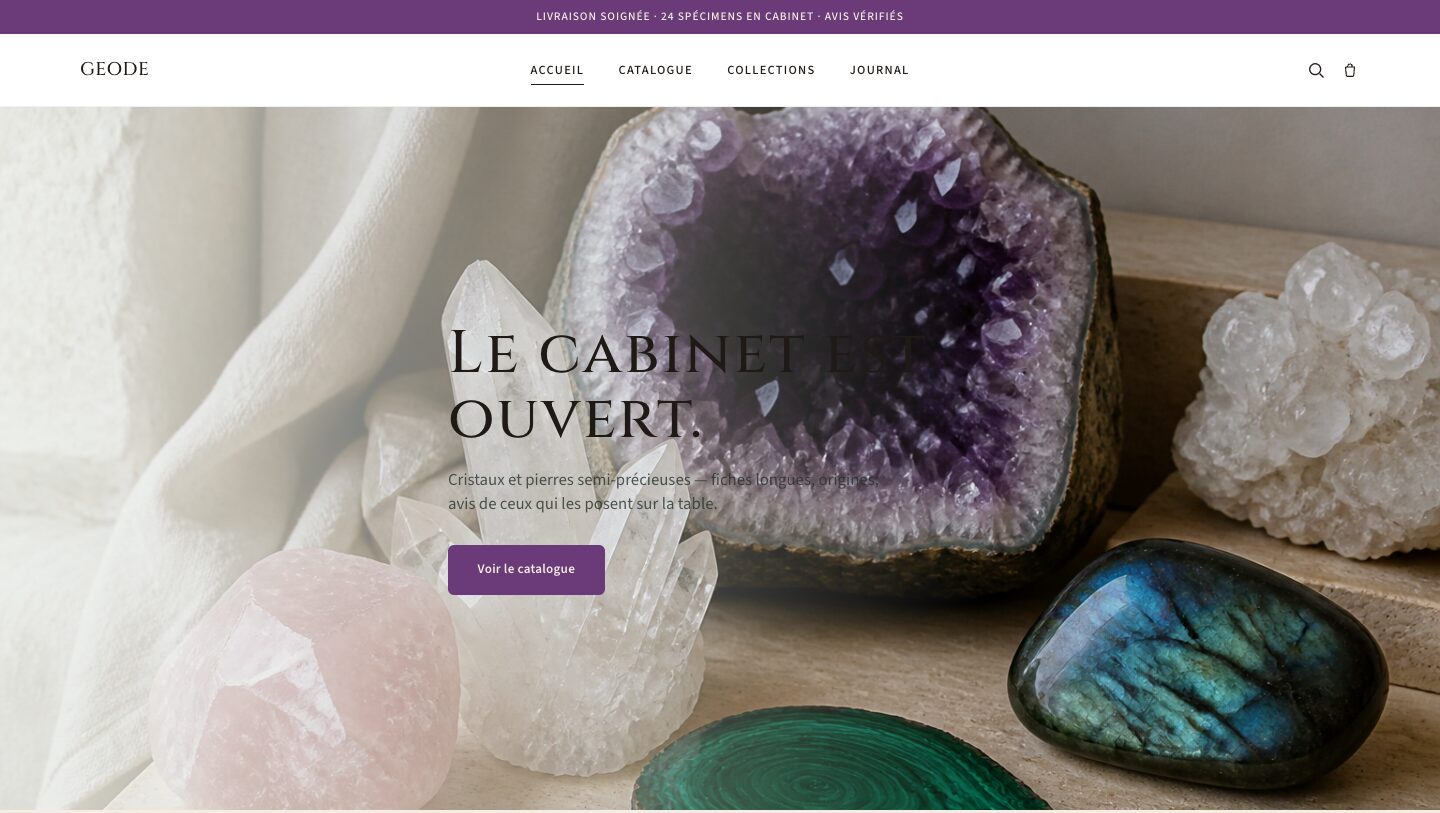 Preview of the Géode theme