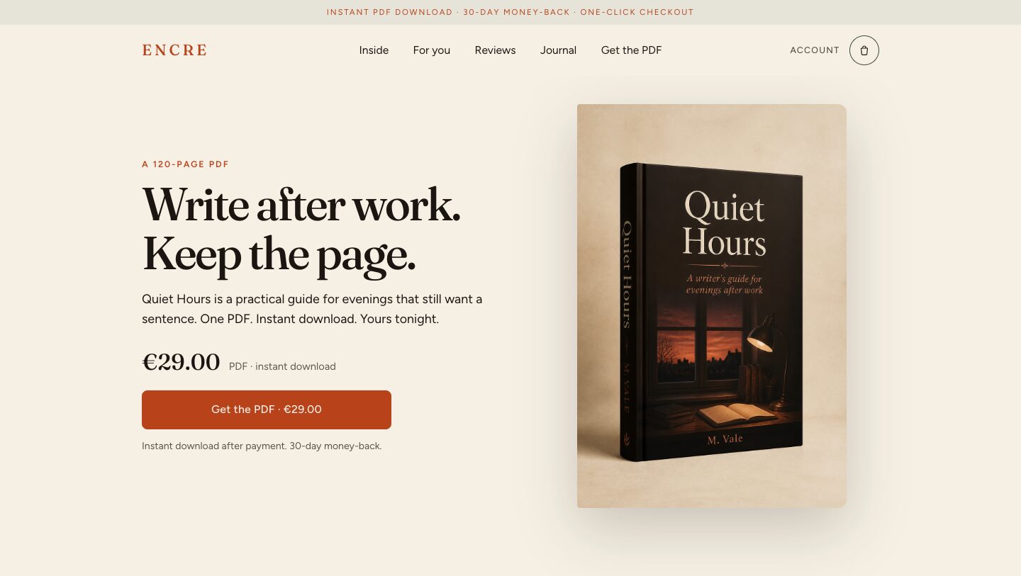 Preview of the Encre theme