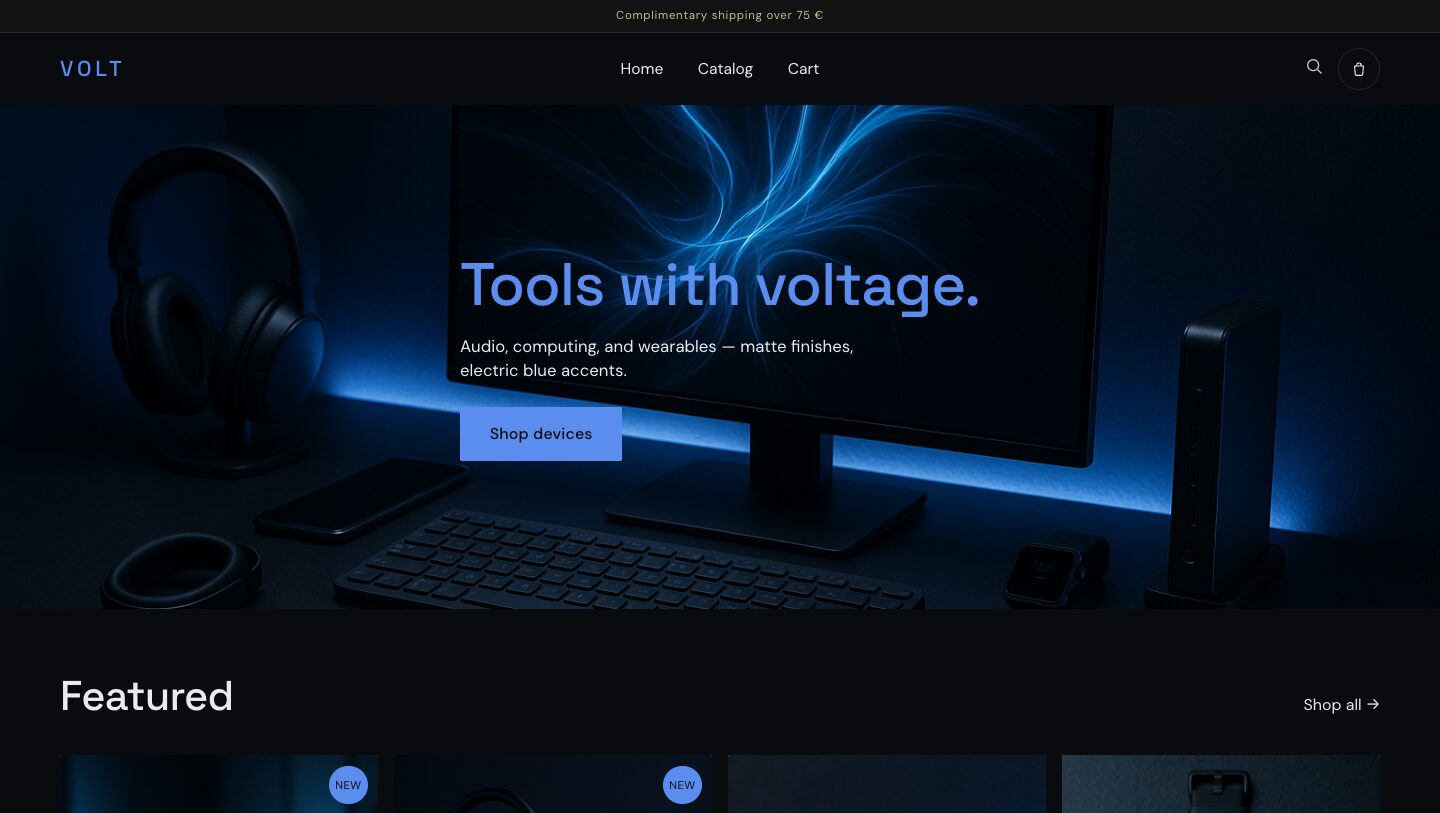 Preview of the Volt theme