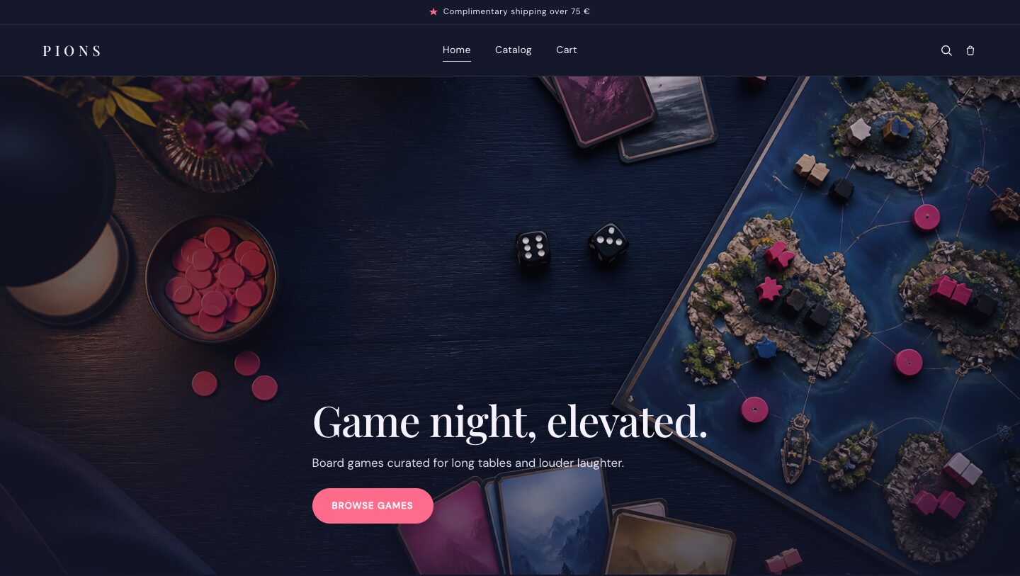 Preview of the Pions & Cie theme