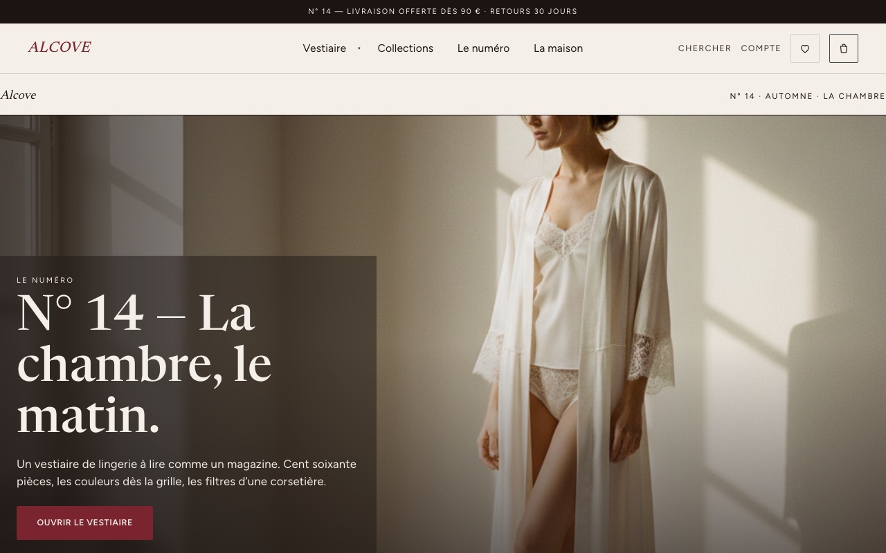 Preview of the Alcôve theme