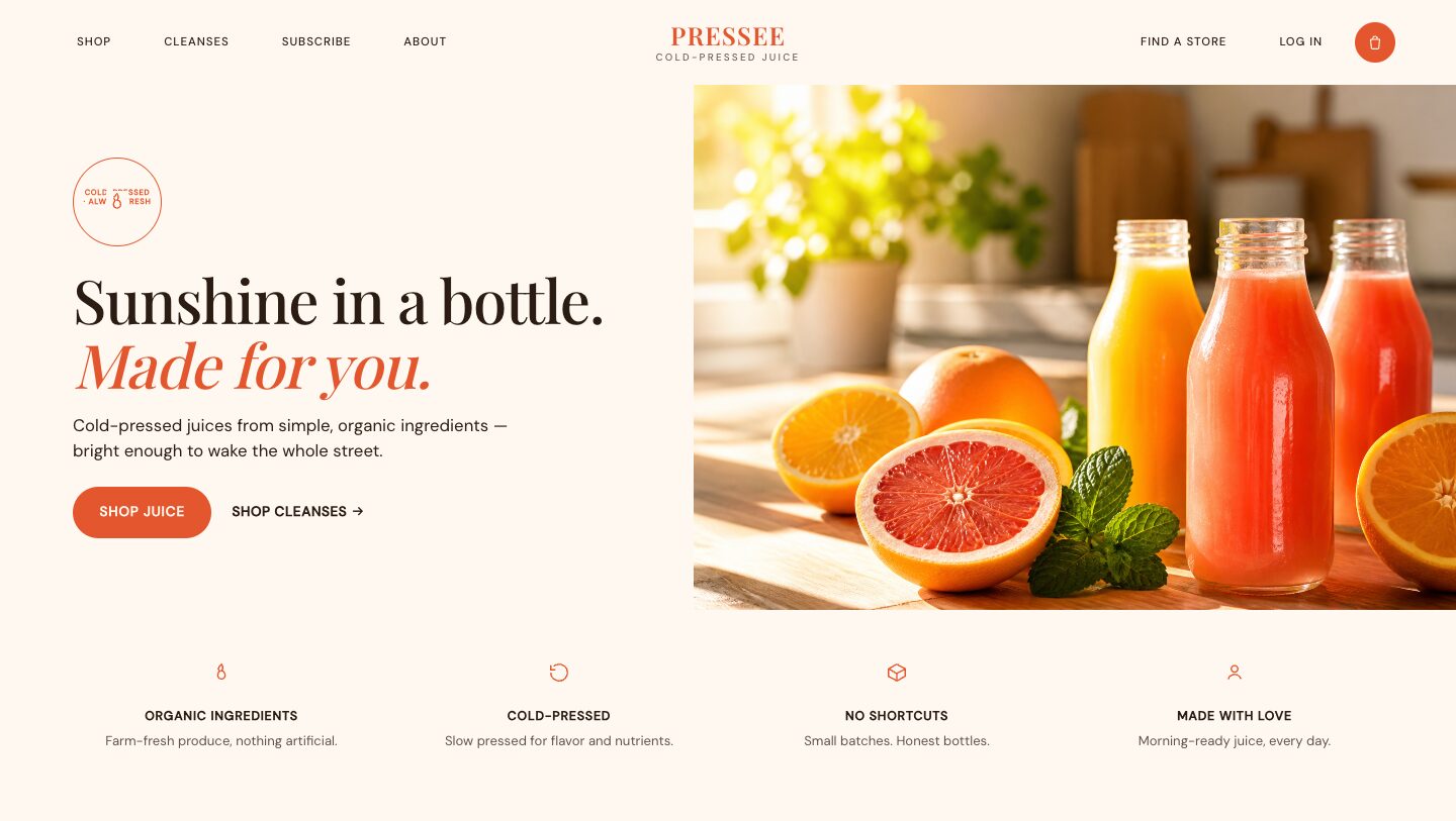 Preview of the Pressée theme