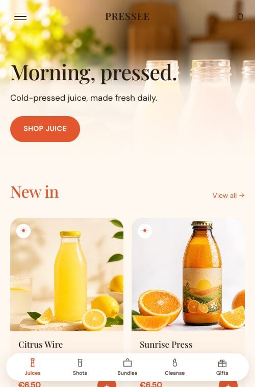 Aperçu du thème Pressée